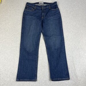 Abercrombie & Fitch The 90's Straight Mid Rise Blue Womens Size 31R (34x30)